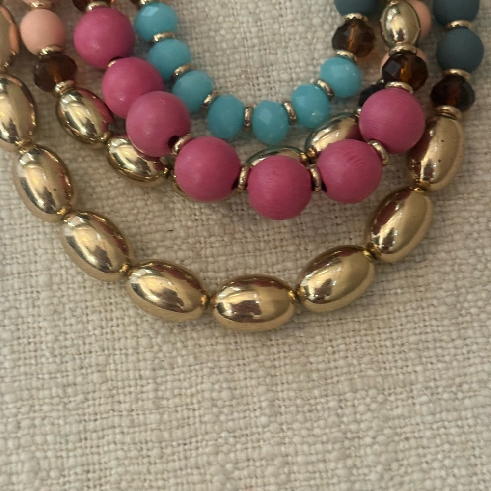 NWT Sophia & Kate Gold and Multicolor Beaded Necklace and Earring Set - Picture 4 of 15